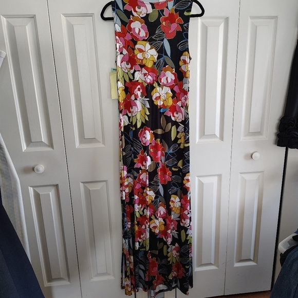 Kate & Mallory Printed Floral Sleeveless Knotted Gathered Maxi Dress M - Picture 6 of 8
